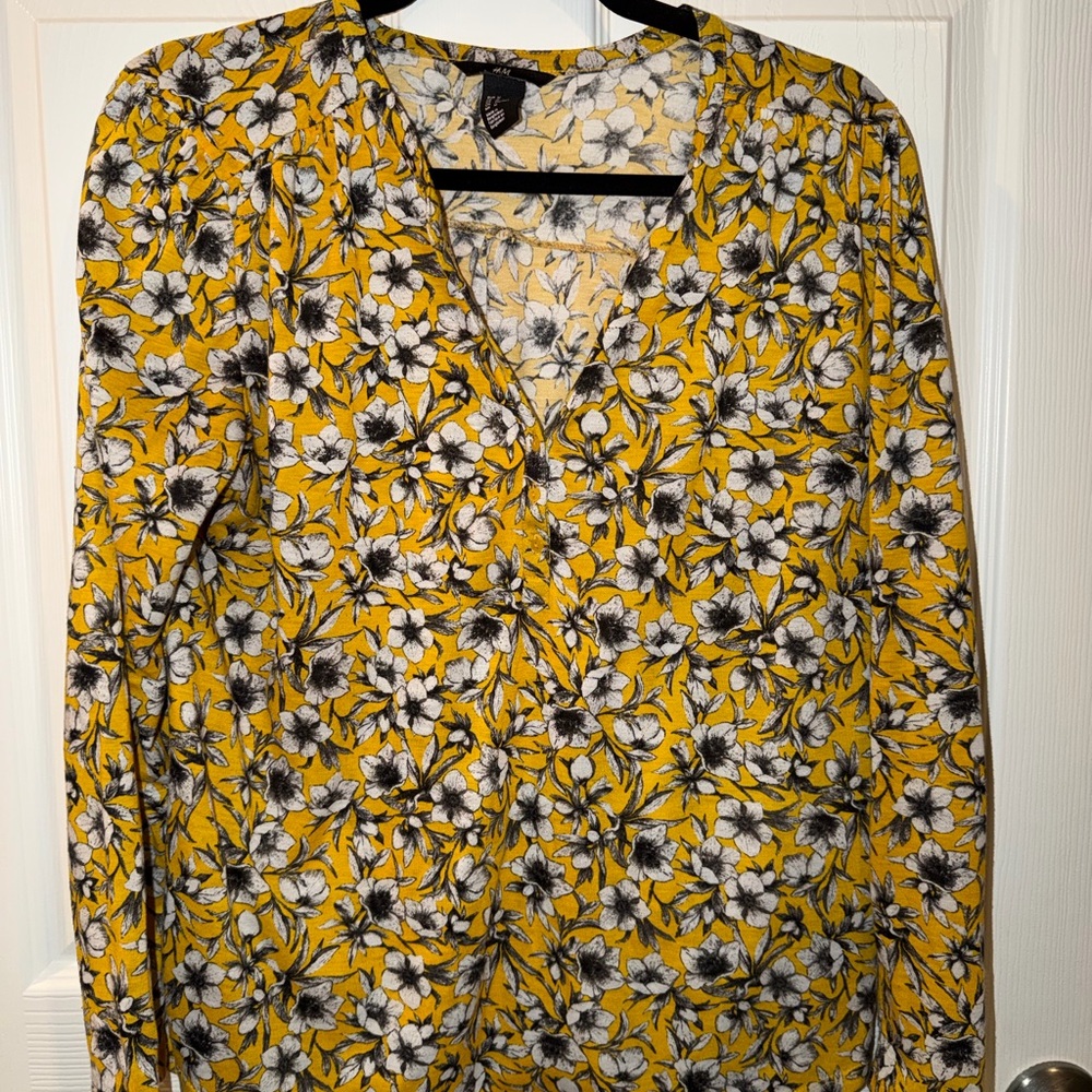 H&M Yellow Floral Blouse